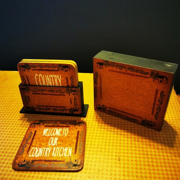 Country Living Rustic Farmhouse country Kitchen Coasters - Picture 5 of 10